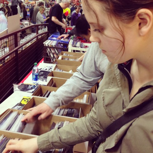 Megan at the Record Archive on Record Store Day